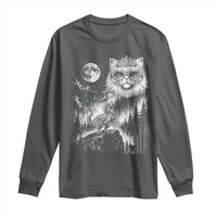 Vintage Geek Princess Cat Long Sleeve Shirt Full Moon Engraving Art Gift