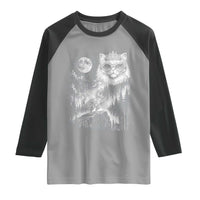 Vintage Geek Princess Cat Raglan Shirt Full Moon Engraving Art Gift