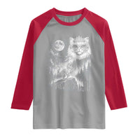 Vintage Geek Princess Cat Raglan Shirt Full Moon Engraving Art Gift