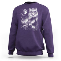 Vintage Geek Princess Cat Sweatshirt Full Moon Engraving Art Gift