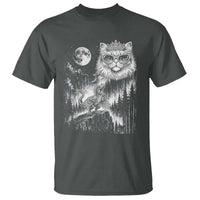 Vintage Geek Princess Cat T Shirt Full Moon Engraving Art Gift
