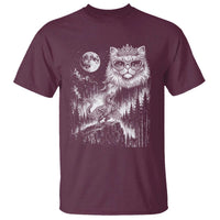 Vintage Geek Princess Cat T Shirt Full Moon Engraving Art Gift