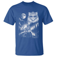 Vintage Geek Princess Cat T Shirt Full Moon Engraving Art Gift