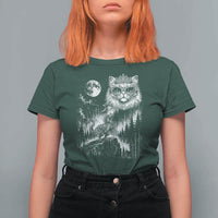 Vintage Geek Princess Cat T Shirt For Women Full Moon Engraving Art Gift
