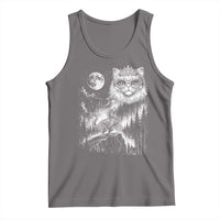 Vintage Geek Princess Cat Tank Top Full Moon Engraving Art Gift