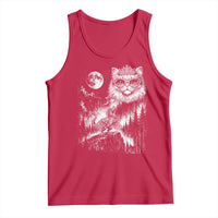 Vintage Geek Princess Cat Tank Top Full Moon Engraving Art Gift