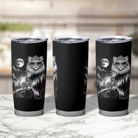 Vintage Geek Princess Cat Tumbler Cup Full Moon Engraving Art Gift