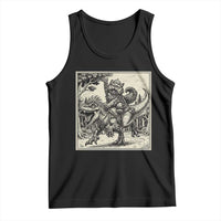 Cool Royal Cat Riding Dinosaur Tank Top Rock N Roll Engraving Graphic Art