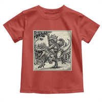 Cool Royal Cat Riding Dinosaur Toddler T Shirt Rock N Roll Engraving Graphic Art