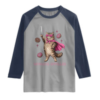 Cute Warrior Princess Cat With Sword Raglan Shirt Fantasy Reader Gift