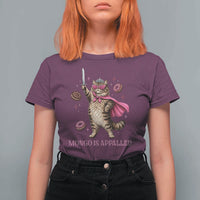 Cute Warrior Princess Cat With Sword T Shirt For Women Fantasy Reader Gift
