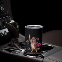 Cute Warrior Princess Cat With Sword Tumbler Cup Fantasy Reader Gift
