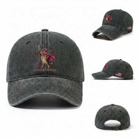 Cute Warrior Princess Cat With Sword Washed Cotton Baseball Cap Fantasy Reader Gift