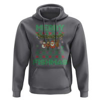 Merry Fishmas Ugly Sweater Hoodie Funny Fishing Holiday Gift - Wonder Print Shop