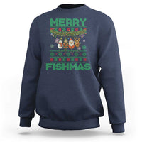 Merry Fishmas Ugly Sweater Sweatshirt Funny Fishing Holiday Gift - Wonder Print Shop
