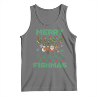 Merry Fishmas Ugly Sweater Tank Top Funny Fishing Holiday Gift - Wonder Print Shop