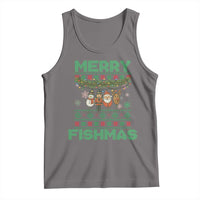 Merry Fishmas Ugly Sweater Tank Top Funny Fishing Holiday Gift - Wonder Print Shop