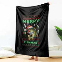 Funny Merry Fishmas Ugly Sweater Throw Blanket Fisherman Christmas Gift - Wonder Print Shop