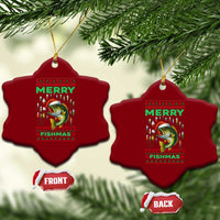 Funny Merry Fishmas Ugly Sweater Ceramic Ornament Fisherman Xmas Gift - Wonder Print Shop