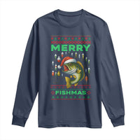 Funny Merry Fishmas Ugly Sweater Long Sleeve Shirt Fisherman Christmas Gift - Wonder Print Shop