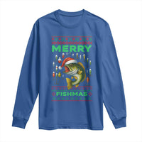 Funny Merry Fishmas Ugly Sweater Long Sleeve Shirt Fisherman Christmas Gift - Wonder Print Shop