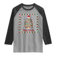 Merry Fishmas Raglan Shirt Funny Xmas Fishing Lover Gift - Wonder Print Shop