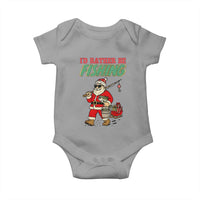 Id Rather Be Fishing Baby Onesie Funny Christmas Holiday Gift - Wonder Print Shop