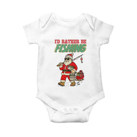 Id Rather Be Fishing Baby Onesie Funny Christmas Holiday Gift - Wonder Print Shop