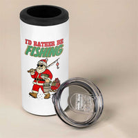 Id Rather Be Fishing 4 in 1 Can Cooler Tumbler Funny Christmas Holiday Gift