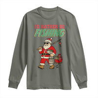 Id Rather Be Fishing Long Sleeve Shirt Funny Christmas Holiday Gift - Wonder Print Shop
