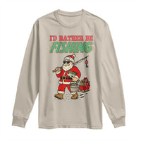 Id Rather Be Fishing Long Sleeve Shirt Funny Christmas Holiday Gift - Wonder Print Shop