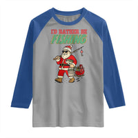 Id Rather Be Fishing Raglan Shirt Funny Christmas Holiday Gift - Wonder Print Shop