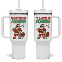 Id Rather Be Fishing Tumbler With Handle Funny Christmas Holiday Gift