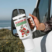 Id Rather Be Fishing Tumbler With Handle Funny Christmas Holiday Gift