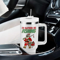 Id Rather Be Fishing Tumbler With Handle Funny Christmas Holiday Gift