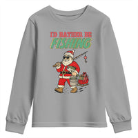 Id Rather Be Fishing Youth Sweatshirt Funny Christmas Holiday Gift - Wonder Print Shop