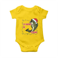 Christmas Fisherman Holiday Gift Baby Onesie Id Rather Be Fishing - Wonder Print Shop