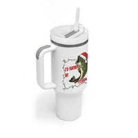 Christmas Fisherman Holiday Gift Tumbler With Handle Id Rather Be Fishing