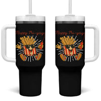 Funny French Fries Lover Tumbler With Handle Happy Friyay Gift