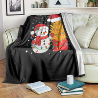 Funny Snowman Decorating French Fries Throw Blanket Christmas Gift - Wonder Print Shop
