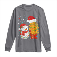Funny Snowman Decorating French Fries Long Sleeve Shirt Christmas Gift - Wonder Print Shop