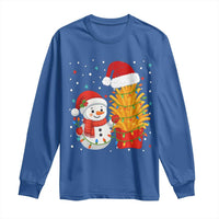 Funny Snowman Decorating French Fries Long Sleeve Shirt Christmas Gift - Wonder Print Shop