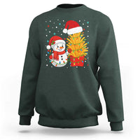 Funny Snowman Decorating French Fries Sweatshirt Christmas Gift - Wonder Print Shop