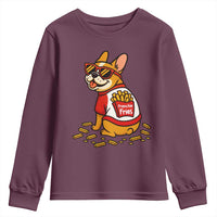 Frenchie Fries Youth Sweatshirt Funny French Bulldog Lover Gift - Wonder Print Shop