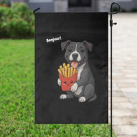 Funny Bonjour French Fries Garden Flag Pitbull Dog Gift - Wonder Print Shop