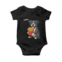 Funny Bonjour French Fries Baby Onesie Pitbull Dog Gift - Wonder Print Shop