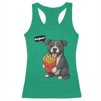 Funny Bonjour French Fries Racerback Tank Top Pitbull Dog Gift - Wonder Print Shop