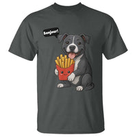 Funny Bonjour French Fries T Shirt Pitbull Dog Gift - Wonder Print Shop