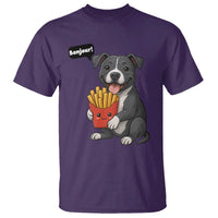 Funny Bonjour French Fries T Shirt Pitbull Dog Gift - Wonder Print Shop