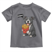 Funny Bonjour French Fries Toddler T Shirt Pitbull Dog Gift - Wonder Print Shop